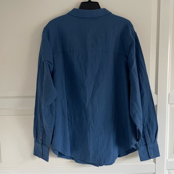 New! Boden cotton textured button down shirt blue plus size nwt 20223 - Picture 7 of 13